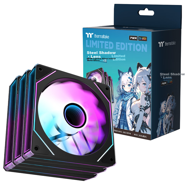 Вентилятор Thermaltake Steel Shadow Lens 12 ARGB 120 мм PWM Black - изображение 8