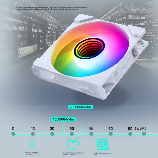 Вентилятор Phanteks M25 G2 120 мм PWM ARGB White - Фото 5 Вентилятор Phanteks M25 G2 120 мм PWM ARGB White - изображение 5