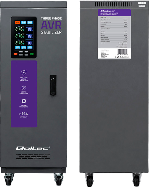 Стабілізатор напруги Qoltec автоматичний AVR 20kVA Expert Line (5901878519081) - зображення 7