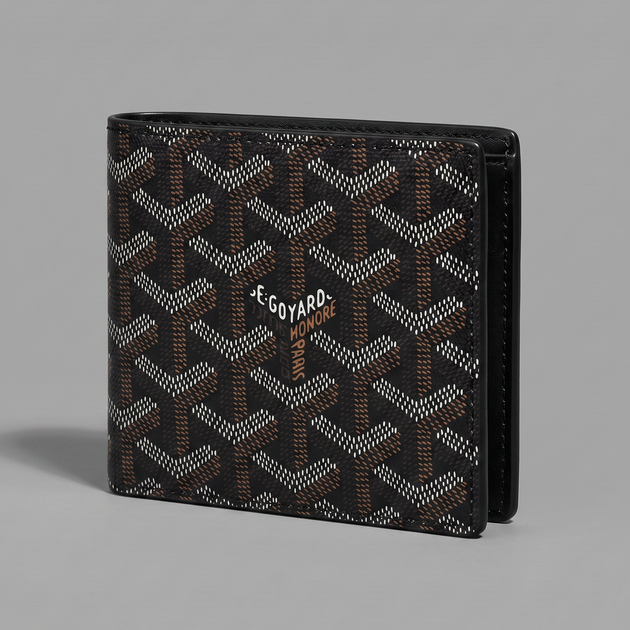 Гаманець Goyard монограмний чоловічий гаярд у фірмовій коробкці Гоярд чорно-коричневий - Фото 1 Гаманець Goyard монограмний чоловічий гаярд у фірмовій коробкці Гоярд чорно-коричневий - зображення 1