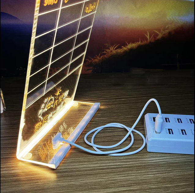 Доска для заметок с подсветкой LED 14.8*21см + 7 ручек. S - изображение 7