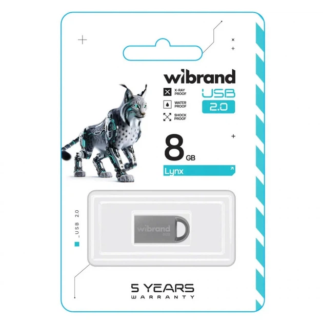 USB флеш накопитель Wibrand 8GB lynx Silver USB 2.0 (WI2.0/LY8M2S) (354668) - Фото 2 USB флеш накопитель Wibrand 8GB lynx Silver USB 2.0 (WI2.0/LY8M2S) (354668) - зображення 2