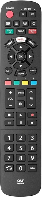 Пульт ДК One For All URC4914 для Panasonic, універсальний пульт для телевізора, заміна оригінального, Smart TV, навчання - зображення 2