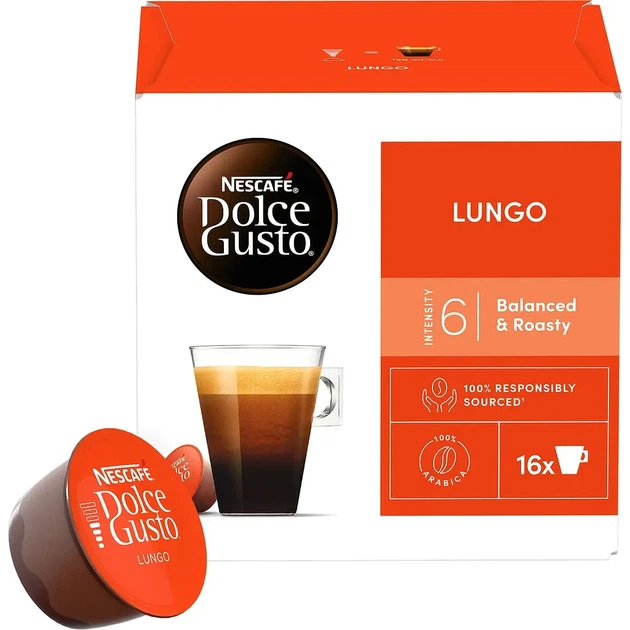 Капсули Nescafe Dolce Gusto Lungo нескафе дольче густо лунго 16 капсул - Фото 1 Капсули Nescafe Dolce Gusto Lungo нескафе дольче густо лунго 16 капсул - зображення 1