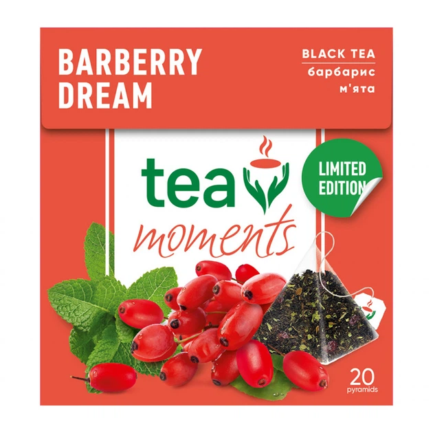 Чай Tea Moments Barberry Dream черный с барбарисом и мятой 20х1.8 г пирамидки (tm.03644) (354765) - Фото 4 Чай Tea Moments Barberry Dream черный с барбарисом и мятой 20х1.8 г пирамидки (tm.03644) (354765) - изображение 4