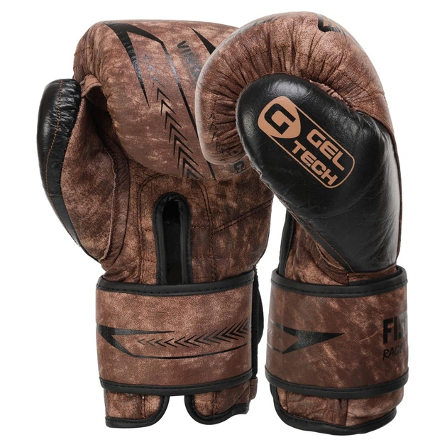 Перчатки боксерские кожаные тренировочные на липучке Fistrage Fight Gear 6458 размер 10 унций Brown - зображення 2