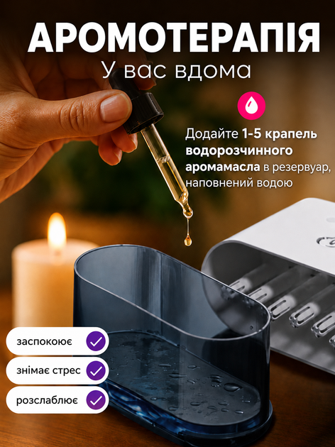 Увлажнитель воздуха с RGB-подсветкой и синхронизацией с музыкой 900 мл, белый - изображение 8