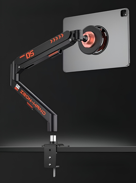 Настольный кронштейн для планшета Jingshan JS-06 Iron Hand D5 магнитный с газовой пружиной (удержатель для iPad / Android) - White - изображение 8