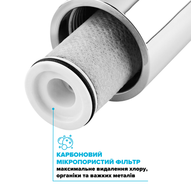 Набор из 6-ти фильтров в ручку душевой лейки DROP FILTER-STICK-CARBON угольный - очищает от механических примесей, хлора, органики, тяжелых металлов - изображение 3