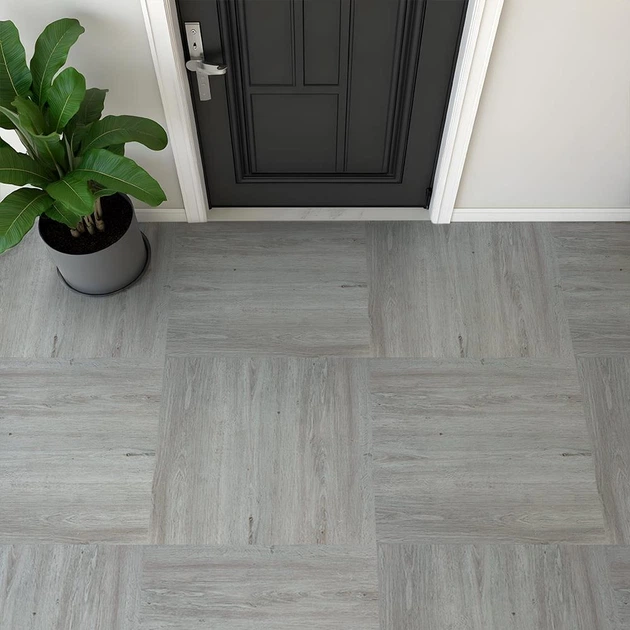 Самоклеящееся напольное покрытие LVT Sticker Wall 610х610х1,5 Серый - изображение 3