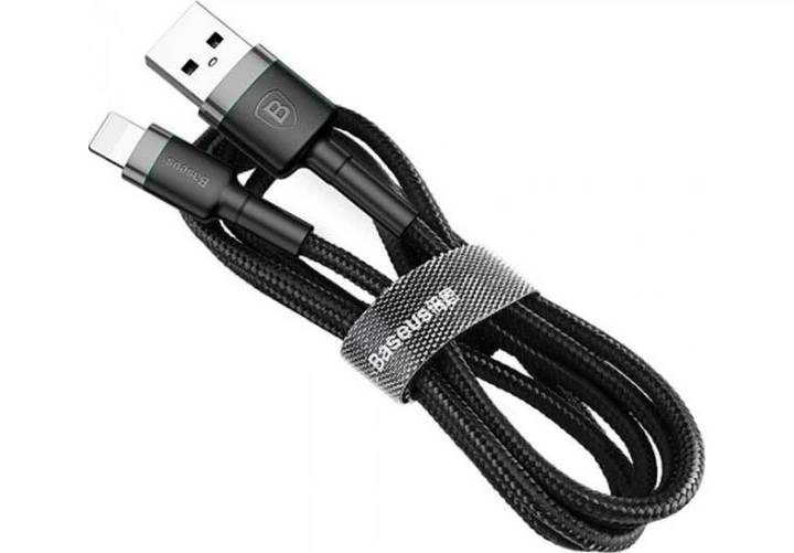 Кабель Baseus Cafule Lightning 2.4A (1m) gray/black - Фото 3 Кабель Baseus Cafule Lightning 2.4A (1m) gray/black - изображение 3