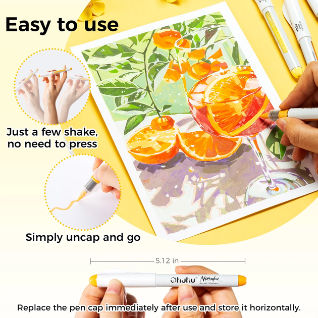 Акрилові маркери Ohuhu Nahuku Direct-Ink, 24 шт - изображение 4