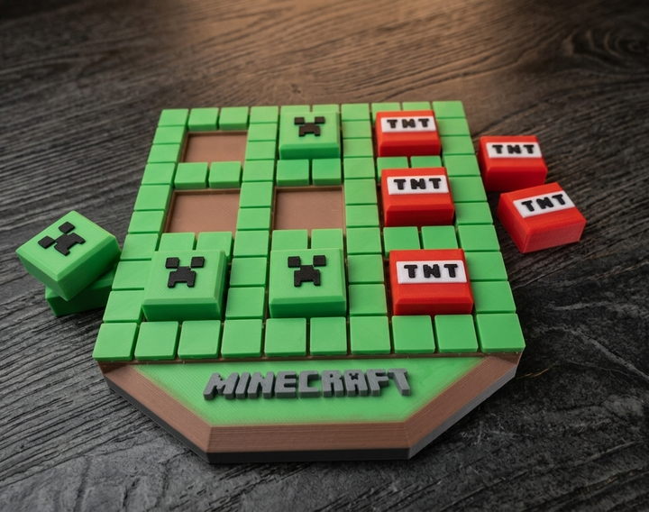 3D-друкована настільна гра «Хрестики-нулики» у стилі Minecraft - изображение 3