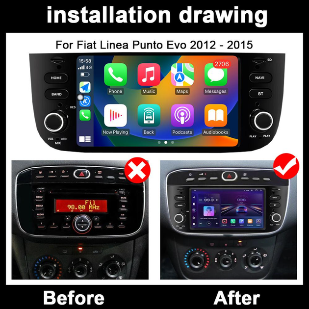 Автомобильное радио Android для Fiat Linea Punto evo 2012-2015 - Фото 4 Автомобильное радио Android для Fiat Linea Punto evo 2012-2015 - изображение 4