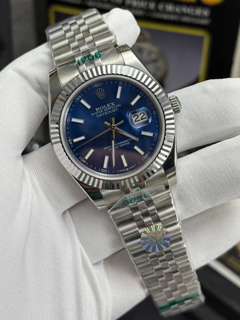 Наручные часы в стиле Ролекс Rolex Datejust 41 mm Blue Dial - изображение 3