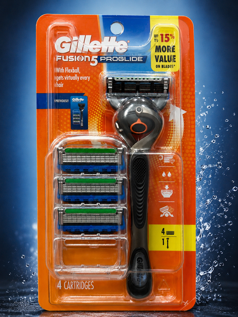 Мужской станок для бритья Gillette Fusion5 ProGlide FlexBall + 4 сменные кассеты - изображение 5