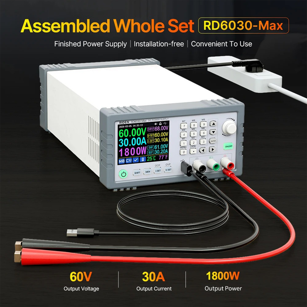 Лабораторный блок питания RIDEN увеличенной точности - RD6030-CMAX-PRO / 60В 30А 1800Вт / 3.2"HD, USB - Фото 4 Лабораторный блок питания RIDEN увеличенной точности - RD6030-CMAX-PRO / 60В 30А 1800Вт / 3.2"HD, USB - изображение 4
