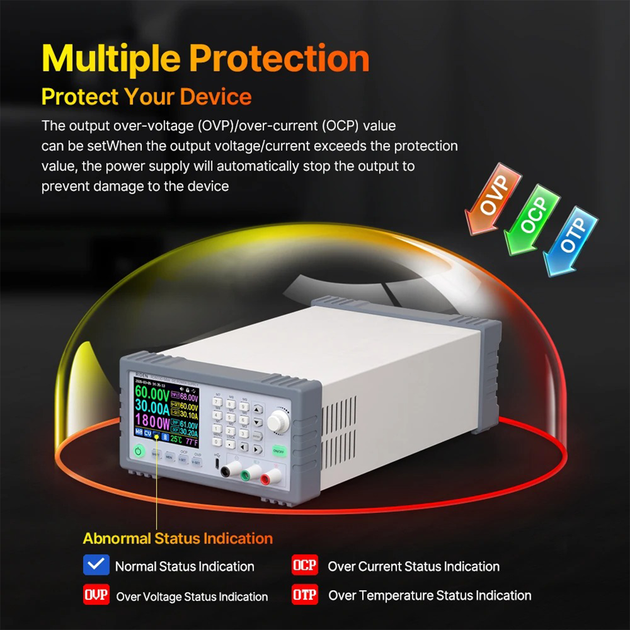 Лабораторный блок питания RIDEN увеличенной точности - RD6030-CMAX-PRO / 60В 30А 1800Вт / 3.2"HD, USB - Фото 5 Лабораторный блок питания RIDEN увеличенной точности - RD6030-CMAX-PRO / 60В 30А 1800Вт / 3.2"HD, USB - изображение 5