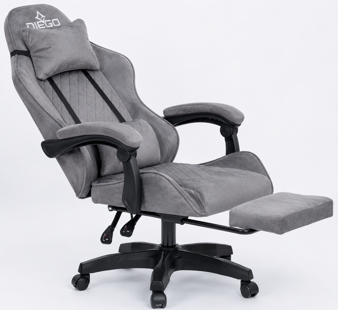 Кресло геймерское DIEGO ALCANTARA PRO Gray - изображение 5