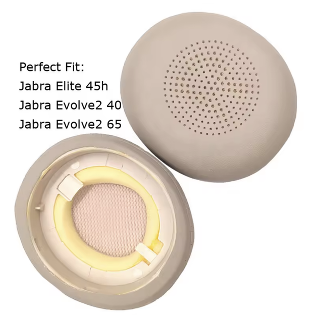 Амбушюры для наушников Jabra Evolve2 40 Series, Evolve2 65 Series, Elite 45h бежевые - изображение 2