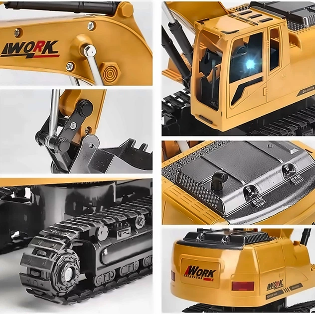 Детский гусеничный экскаватор RC на пульте 2.4 GHz, 5 каналов, 360°, подвижный ковш, аккумулятор 3.7 В - изображение 5