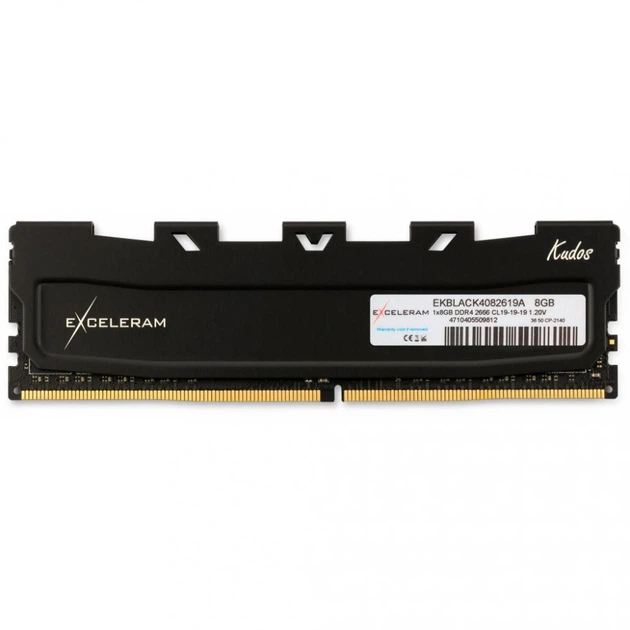 Оперативна пам'ять Exceleram 8GB DDR4 2666MHz Kudos Black (EKBLACK4082619A) - Фото 1 Оперативна пам'ять Exceleram 8GB DDR4 2666MHz Kudos Black (EKBLACK4082619A) - зображення 1