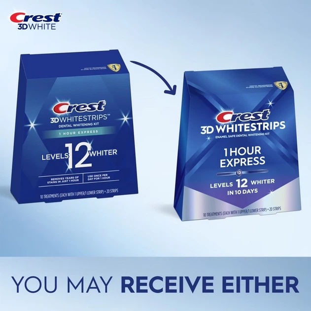 Отбеливаюшие полоски для зубов Crest 3D Whitestrips 1 Hour Express, 5 пакетиков (10 полосок = 5 процедур по 60 минут) - изображение 5