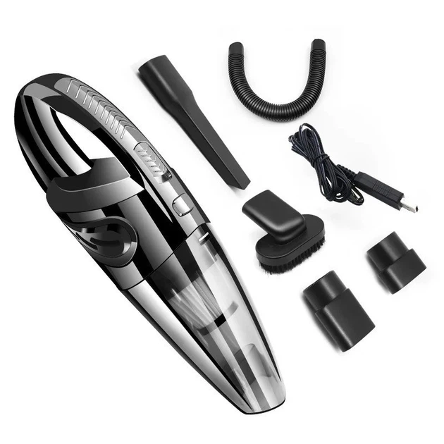 Аккумуляторный автомобильный пылесос Vacuum Cleaner E-6 XL-830 120 Вт с HEPA-фильтром и тремя насадками - изображение 3