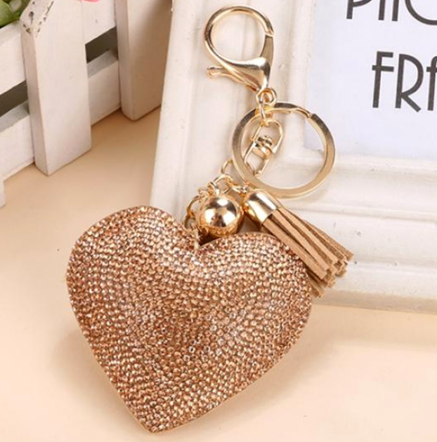 Брелок Swarovski Color Heart золотистый для украшения телефона - изображение 2