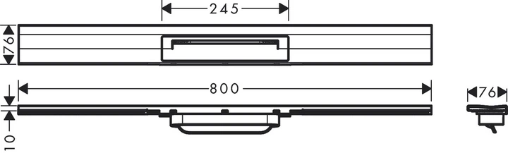 Зовнішня частина зливу для душу 800мм HANSGROHE RAIN DRAIN FLEX 56051990, поліроване золото - зображення 2