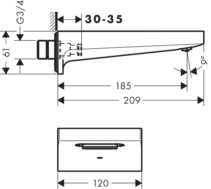 Излив на ванну HANSGROHE METROPOL 32543990, полированное золото - Фото 2 Излив на ванну HANSGROHE METROPOL 32543990, полированное золото - изображение 2