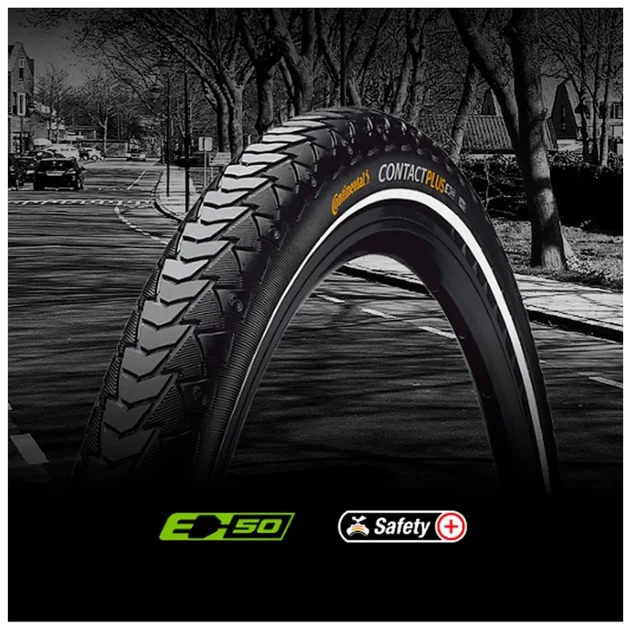 Покришка Continental Contact Plus, 28 " | 700 x 35C | 28 x 1 3/8 x 1 5/8, Чорна, не складна, світловідбиваюча (SPT_101005) - изображение 2