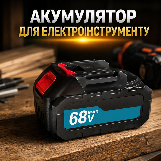 Универсальный аккумулятор Li-Ion 68 В 1,5 А·ч для цепных пил и электроинструмента 74×120×46 мм чёрный - Фото 1 Универсальный аккумулятор Li-Ion 68 В 1,5 А·ч для цепных пил и электроинструмента 74×120×46 мм чёрный - изображение 1