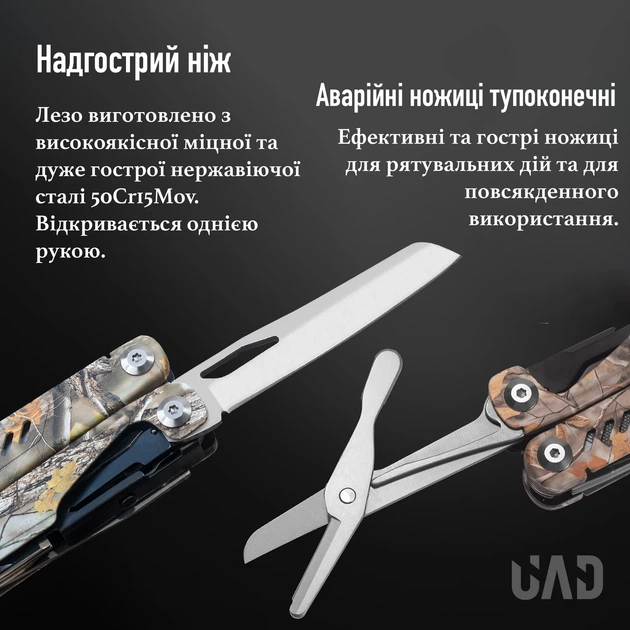 Мультитул ForestPro 19 инструментов нержавеющая сталь камуфляж - Фото 5 Мультитул ForestPro 19 инструментов нержавеющая сталь камуфляж - изображение 5