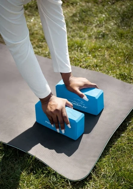 Блоки для йоги 2 шт. (пара) PowerPlay 4006 Yoga Brick EVA Сині (PP_PP_4006_Blue_2in) - зображення 8
