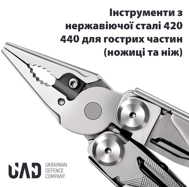 Мультитул UAD MasterGear 17 інструментів нержавіюча сталь сталевий - Фото 9 Мультитул UAD MasterGear 17 інструментів нержавіюча сталь сталевий - зображення 9