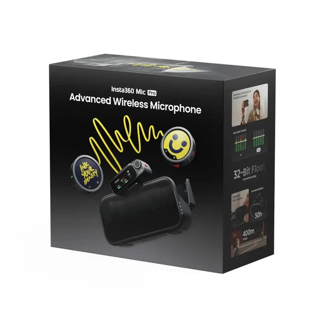 Беспроводная микрофонная система Insta360 Mic Pro 2TX+1RX Bluetooth 5.4 черная - изображение 2