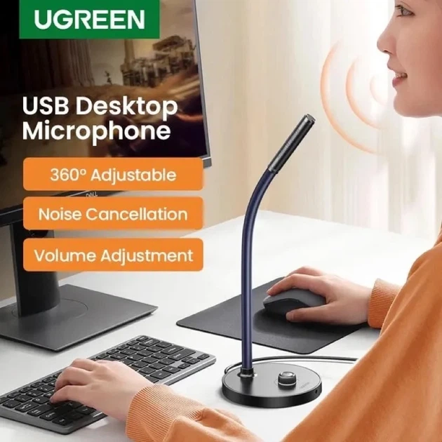 Настольный микрофон UGREEN CM564 USB всенаправленный черный - изображение 3