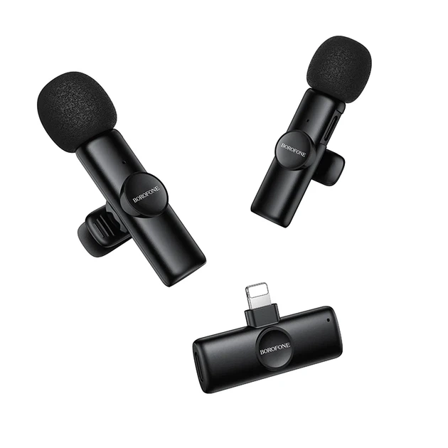 Беспроводная микрофонная система BOROFONE BFK16A dual-mic Lightning черная ABS-пластик - изображение 6
