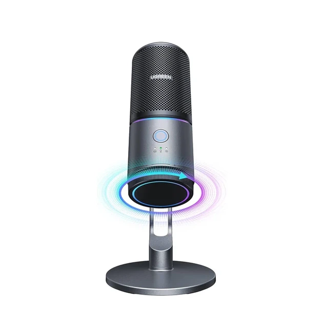 Микрофон настольный UGREEN CM769 USB-A кардиоидный с RGB подсветкой темно-серый - изображение 2