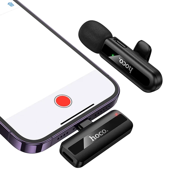 Беспроводной петличный микрофон HOCO L20 Fair Lightning ABS-пластик черный - изображение 3