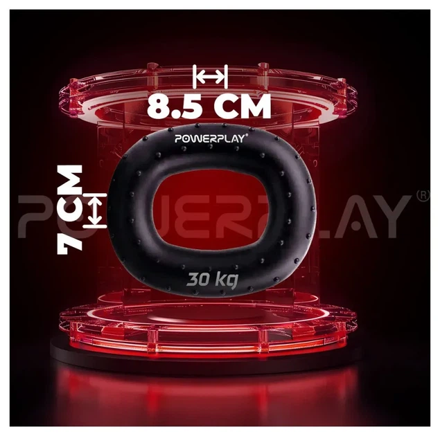 Еспандер кистьовий силіконовий PowerPlay PP-4337 Hand Grip Hard 30 кг. Чорний (PP_PP_4337_Black_30kg) - изображение 9