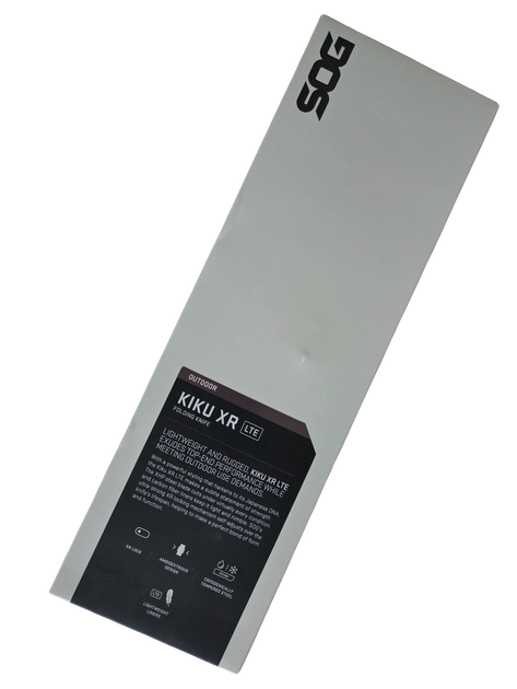 Ніж складаний SOG Kiku LTE XR Lock, лезо Plain Black TiNi CTS-XHP, руківя Black Micarta, Тайвань, 12-27-04-57 - изображение 10