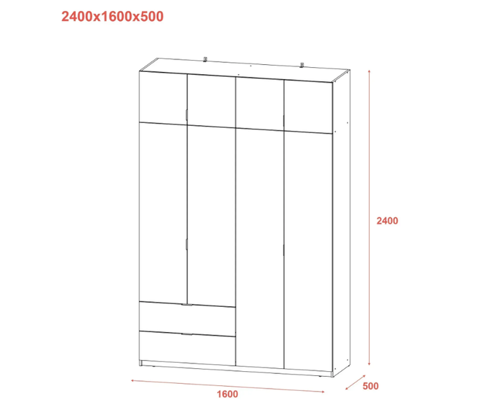 Шафа для одягу Doros Лукас Дуб Сонома 160х50х240 (80737730) - Фото 7 Шафа для одягу Doros Лукас Дуб Сонома 160х50х240 (80737730) - зображення 7