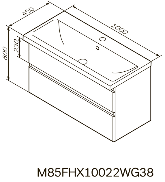 Тумба з раковиною підвісна AM.PM X-Joy 2 ящики 100 см, M85-FHX1002-WC1002WG38 - Фото 8 Тумба з раковиною підвісна AM.PM X-Joy 2 ящики 100 см, M85-FHX1002-WC1002WG38 - изображение 8