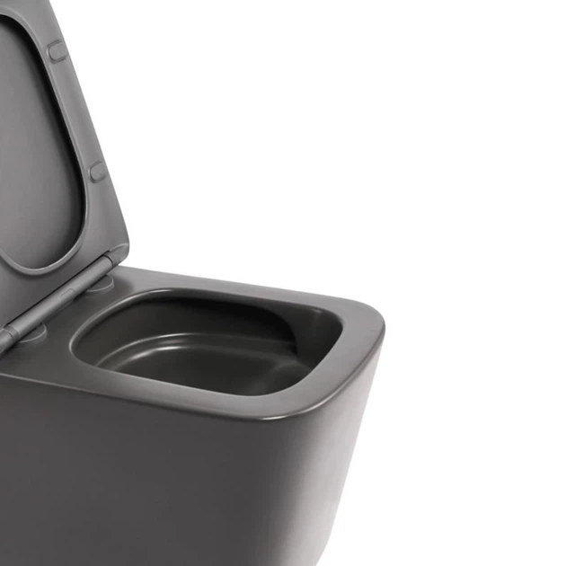 Комплект Qtap Tern Anthracite 3 в 1: підвісний унітаз + біде підвісне + раковина накладна - изображение 2