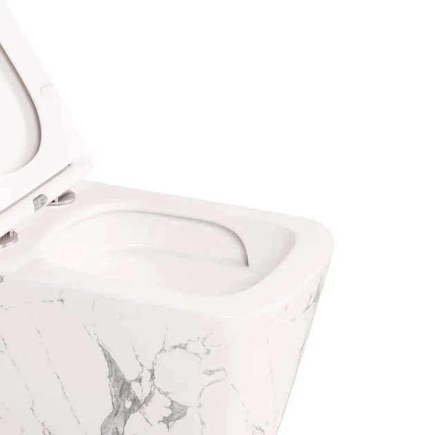 Комплект Qtap Tern Marble 3 в 1: підвісний унітаз + біде підвісне + раковина накладна - изображение 2