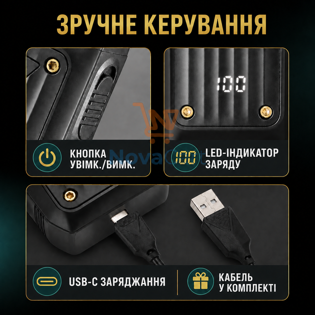 Электробритва-шейвер мужская аккумуляторная сеточная с двойной подвижной сеткой и LED-индикатором 5 Вт Черная - изображение 4
