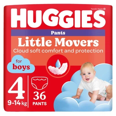 Підгузки Huggies Little Movers/Pants 4 Jumbo 9-14 кг для хлопчиків 36 шт - Фото 1 Підгузки Huggies Little Movers/Pants 4 Jumbo 9-14 кг для хлопчиків 36 шт - зображення 1