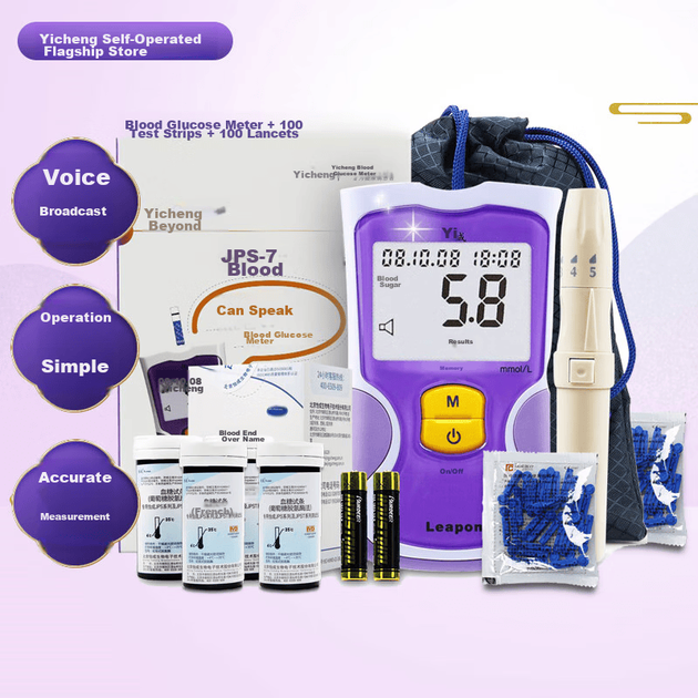 Глюкометр Yicheng Home Smart JPS-7 + 100 полосок - изображение 8